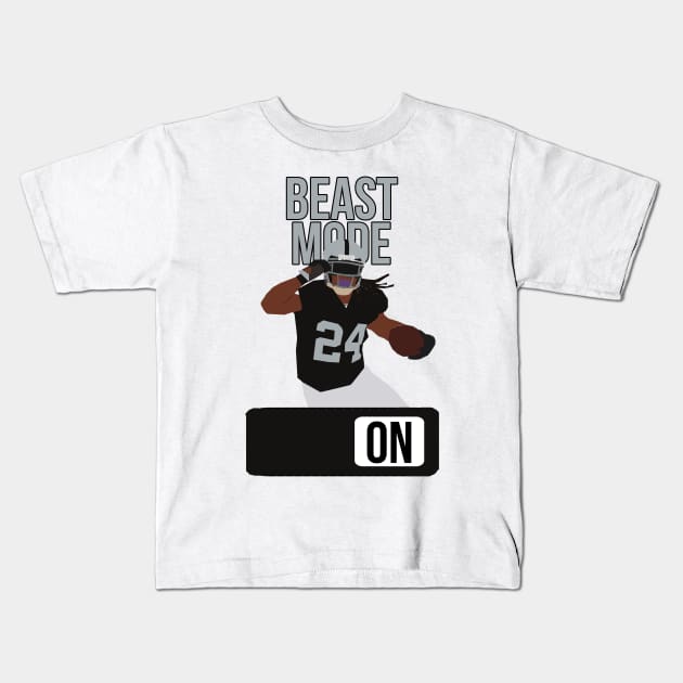 Marshawn Lynch - Beast Mode Kids T-Shirt by xavierjfong